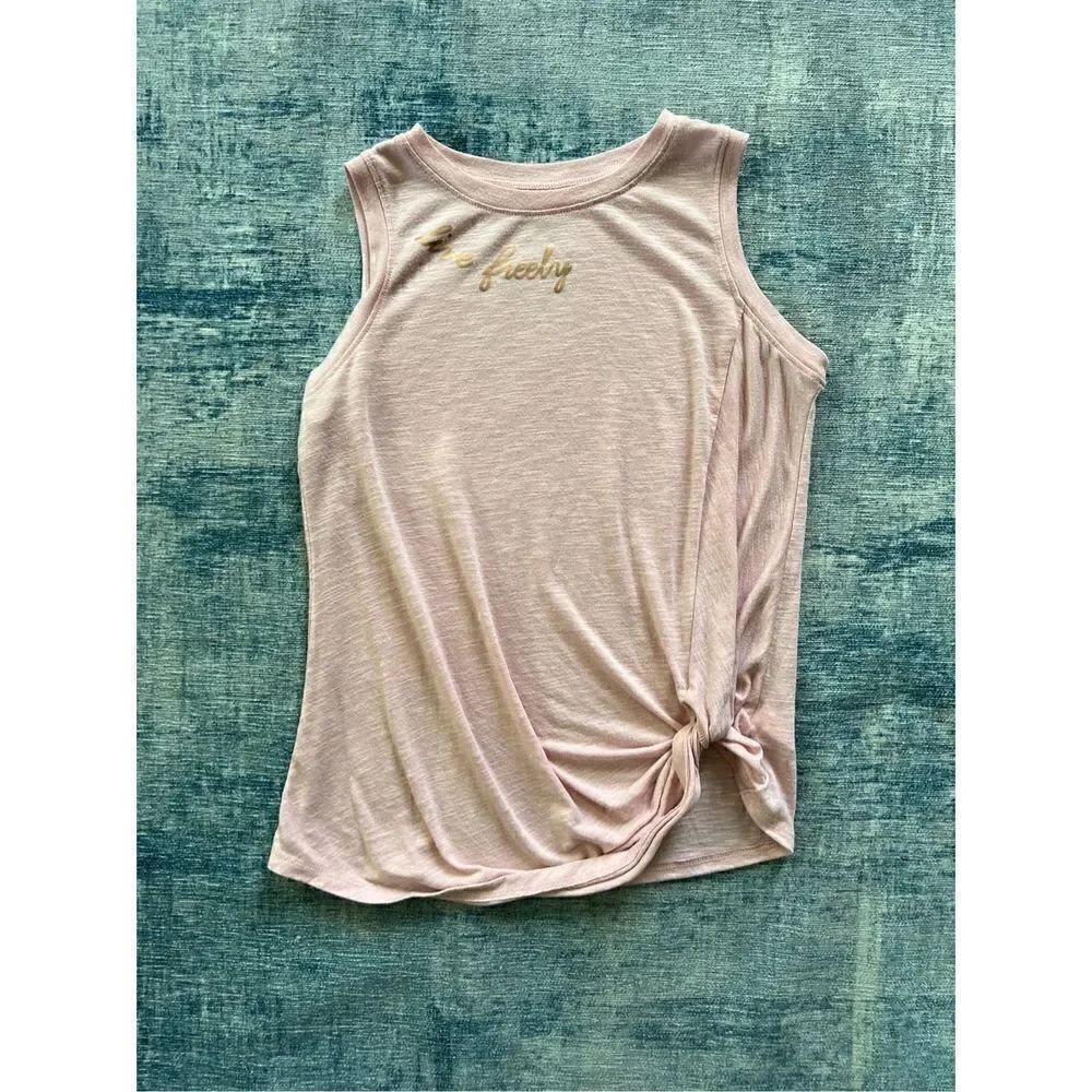 Justice Active Pink Live Freely Twist Front Tank Top Girls 12